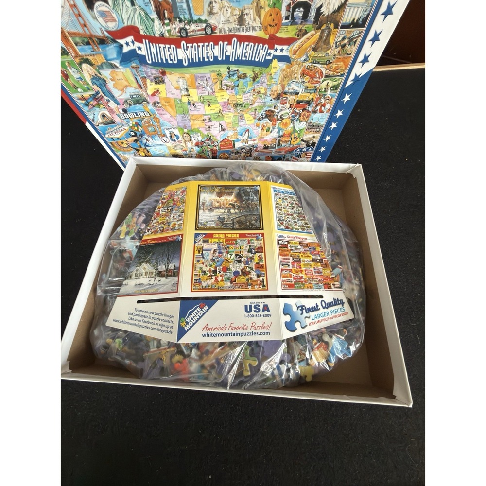 White Mountain United States of America Jigsaw Puzzle 1000 Pc Larger Pcs 24 x 30 - Picture 7 of 7